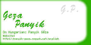 geza panyik business card